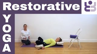 Iyengar Yoga 40 minute Restorative Sequence  Suitable for Menstrual Cycle [upl. by Cyb430]