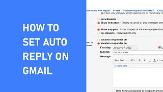 How to setup a Gmail Auto Reply Message  Fixed [upl. by Patin584]