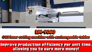 LM9060 CO2 Laser Engraving Cutting Machine With Exchangeable Tables [upl. by Minabe504]