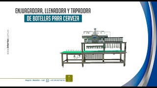 Máquina enjuagadora llenadora y tapadora de botellas para cerveza INTERTEC [upl. by Aiem]