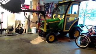 Garden tractor loader for John Deere X728 [upl. by Tnerb]