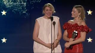 Margot Robbie and Greta Gerwig Barbie Acceptance Speech at The 29th Annual Critics Choice Awards [upl. by Sitoeht]