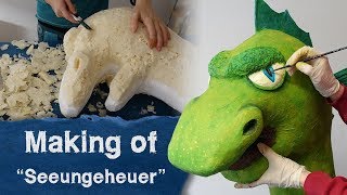 Making of quotSeeungeheuer  Kopfquot aus Bauschaum und Pappmache [upl. by Amathiste]