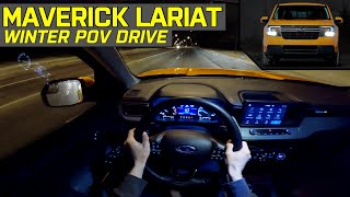 LED HEADLIGHTS TEST  2022 Ford Maverick Lariat  Night POV Test Drive [upl. by Hsizan]