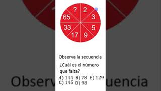 Razonamiento lógico  Completa la secuencia numérica [upl. by Laband296]