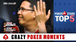 Crazy Poker Moments ♠️ Poker Top 5 ♠️ PokerStars Global [upl. by Ardekan]