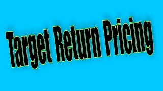 TARGET RETURN PRICINGPRICING STRATEGYPRINCIPLES OF MARKETING [upl. by Livvie]