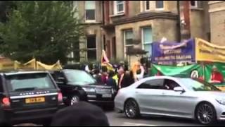 International Shugden Community protests against the Dalai Lamas religious ban in England [upl. by Anaidiriv]