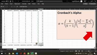 How To Calculate Cronbachs Alpha in Excel [upl. by Bille]