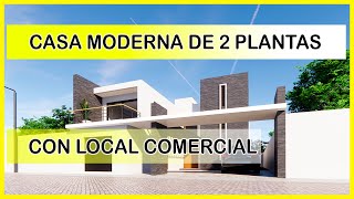 🔴 CASA DE DOS PLANTAS CON LOCAL COMERCIAL  DISEÑO MODERNO [upl. by Hairaza]