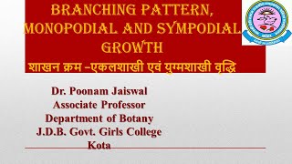 Dr Poonam Jaiswal Branching PatternMonopodial and Sympodial growth [upl. by Fogarty429]