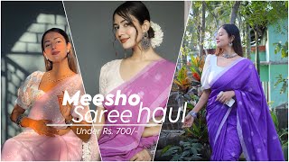 Meesho Saree Haul  Saree for Saraswati Puja 2024 amp wedding season  Charchita Sarma meeshohaul [upl. by Mcleod]