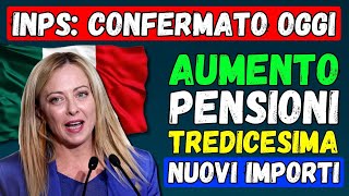 🚨INPS AUMENTO CONFERMATO 👉 Pensioni Tredicesima 2024 Nuovi importi per i Pensionati 💶 [upl. by Mogerly]