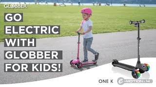 Globber ONE K EMOTION 4 3wheel electric scooter for kids [upl. by Ativoj]