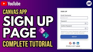 Canvas App Registration Sign up page Complete Tutorial UI Functionality Database [upl. by Meuse719]