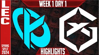 KC vs GX Highlights  LEC Spring 2024 W1D1  Karmine Corp vs GiantX [upl. by Ellehsyt]