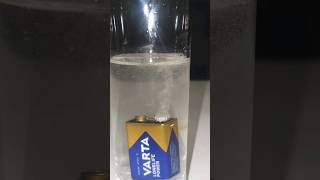 Lithium from AA battery in water reaction battery shorts experiment [upl. by Auot]