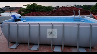 Bestway Above Ground Pool  Power Steel Rectangular Pool 488m x 244m x 122m Set Up Timelapse [upl. by Gaivn]