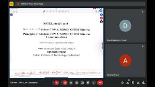 Principles of Modern CDMA MIMO OFDM Wireless Communications  NPTEL Tutorial session  Week7 [upl. by Nittirb]