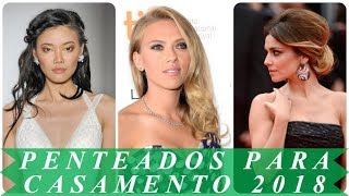 Penteados para cabelos medios para casamento 2018 [upl. by Yks]