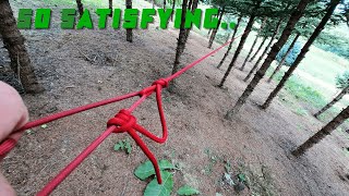 The Most Satisfying Way to Tension the Rope  Paracord  Mechanical Advantage Taut Line Hitch [upl. by Takakura]