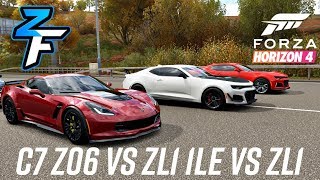 C7 Z06 VS ZL1 1LE VS ZL1  Drag Race  Forza Horizon 4 [upl. by Mowbray289]