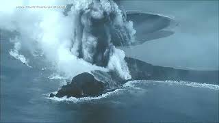 Eruption on newly formed Japanese island caught on camera [upl. by Amsirac238]