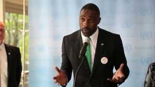 Idris Elba speaks about Ebola crisis at UN Headquarters [upl. by Ahtnamas460]