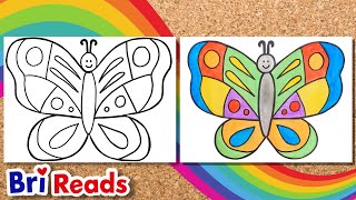 How to Draw a Colorful Butterfly  Easy Step by Step Tutorial for Kids with Bri Reads [upl. by Server529]