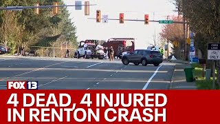 4 dead 3 critically injured in Renton car crash  FOX 13 Seattle [upl. by Nniuqal]