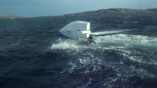 Laser dinghies gybe followed by capsize in 25 kts wind [upl. by Areik]