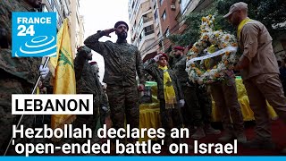 Hezbollah fires over 150 rockets from Lebanon into Israel and declares an openended battle [upl. by Acillegna]