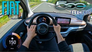 Fiat 500e 118HP 2022 TOP SPEED POV Test Drive Launch 0150 Acceleration on Autobahn 🏎️ [upl. by Akselav674]