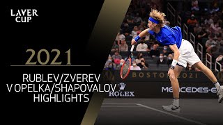 Match 9 Highlights  RublevZverev vs OpelkaShapovalov  Laver Cup 2021 [upl. by Tessa]