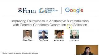 NAACL 2021 presentation Improving Faithfulness in Abstractive Summarization [upl. by Lehcor]