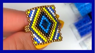 Anillo de miyuki  peyote impar  Rectangulo [upl. by Enilrac]