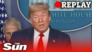 President Donald Trump daily briefing after Covid19 G20 video conference  Replay [upl. by Vanny]