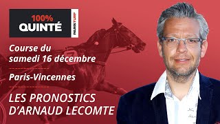 Pronostics Quinté PMU  100 Quinté du Samedi 16 décembre à ParisVincennes [upl. by Thamos]