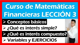 INTERÉS SIMPLE e INTERÉS COMPUESTO matemáticas financieras [upl. by Ahtiuqal23]