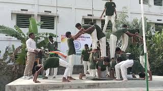 our school SARADA VIDHY NIKETAN SINGUPURAM 75TH republic day our school students pyramids [upl. by Hocker]