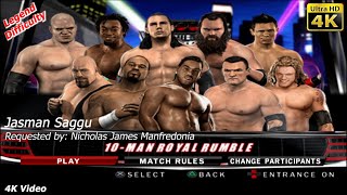 WWE SmackDown vs Raw 2010  Kane vs 9 other wrestlers  10 Man Royal Rumble  ReMatch  Nicholas J [upl. by Hegyera815]