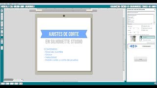 Tutorial Ajustes de Corte en Silhouette Studio Cuchilla grosor y velocidad Español [upl. by Donalt483]