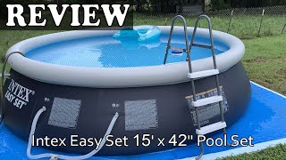 Intex Easy Set 15 x 42quot above Ground Swimming Pool Set  SETUP amp Review [upl. by Assel]