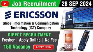 Job  Ericsson Company  Private Company latest job vacancy 2024  Freshers No Exam No Fee [upl. by Doersten433]