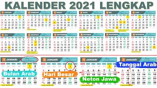 Kalender 2021 Full dengan Peringatan Hari Besar Hari Jawa Neton dan Bulan Arab [upl. by Folly]