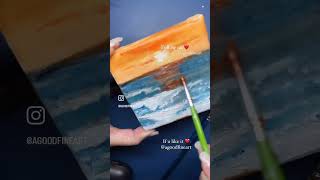 COME DIPINGERE TRAMONTO CON EFFETTO WOW SEGRETO INFALLIBILE arte sunsetart viralshort tutorial [upl. by Elena]