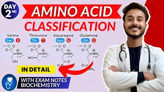 amino acid biochemistry  amino acid classification biochemistry  essential amino acid biochemistry [upl. by Ocirrej]