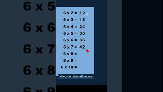 Tabla de multiplicar del 6 [upl. by Mehcanem]