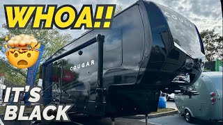 An all BLACK fifth wheel RV Thats DIFFERENT 2024 Keystone Cougar 260MLE [upl. by Rhiamon]