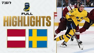 Sweden vs Latvia FULL HIGHLIGHTS  2024 World Junior Championship [upl. by Ayatal]